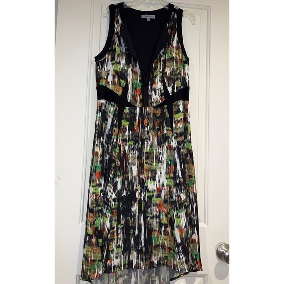 CLASSIQUES ENTIER SLEEVELESS SILK MULTI COLORED DRESS - SIZE 10 - Picture 1 of 11